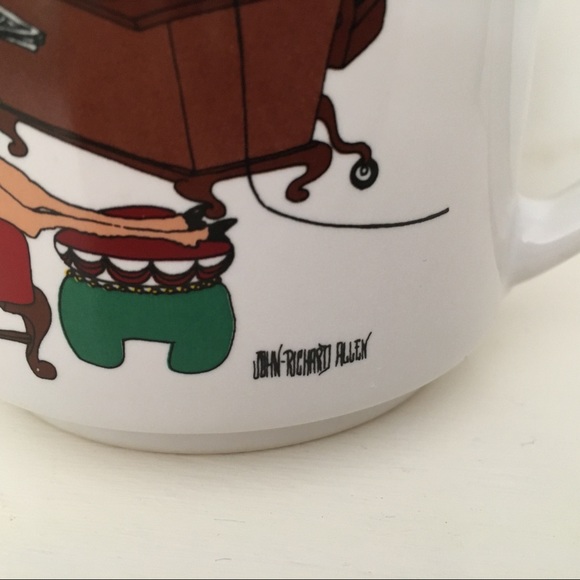 Vintage Christmas Mug Business theme Santa and reindeer John Richard Allen - Picture 3 of 14